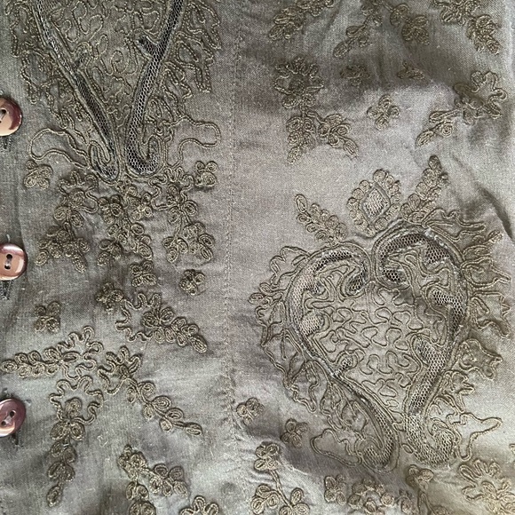 Vintage black embroidered button down vest. - Picture 2 of 12